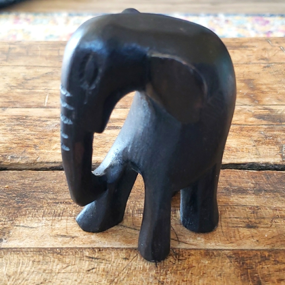 Liberian, Wood Carved Elephant, contemporary / modern.
